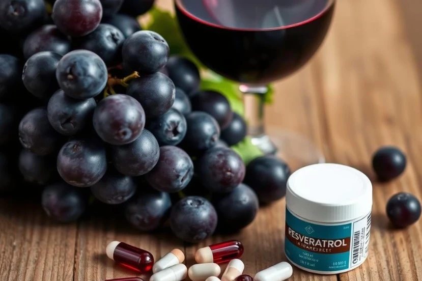 Resveratrol supplements with grapes and red wine