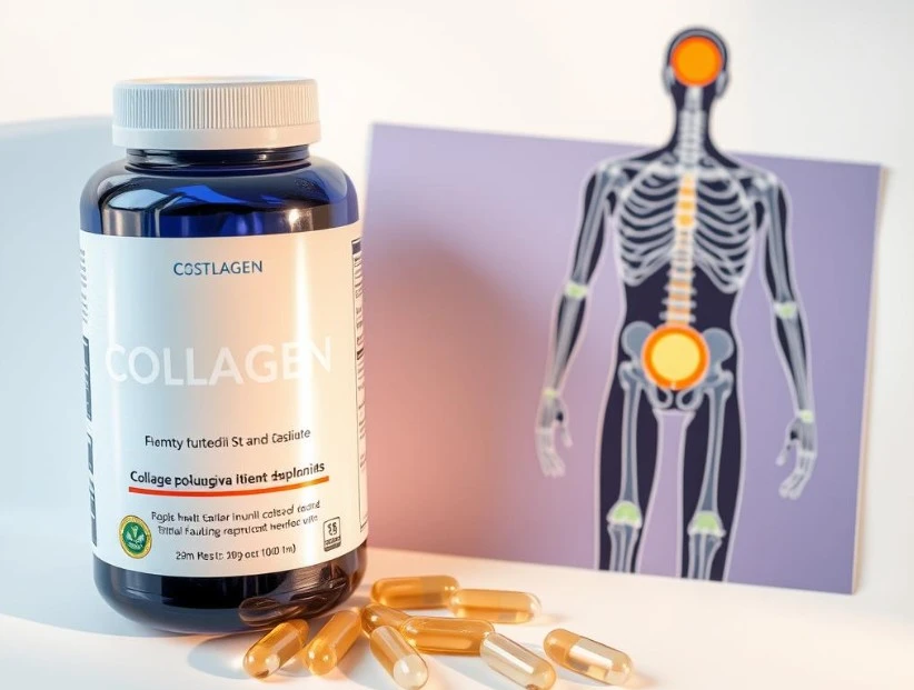 Collagen supplements with skin and joint visualization